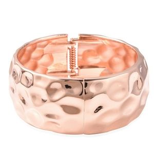 Rose Goldtone Hammered Bangle Bracelet